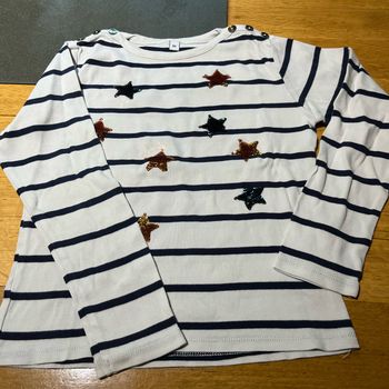 T shirt manches longues marinière