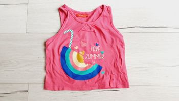 Vêtement fille tee-shirt débardeur rose arc en ciel Love summer Tissaia 4 ans