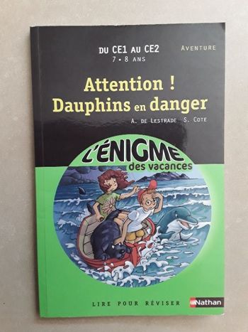 Livre énigme Dauphins en danger NATHAN TBE