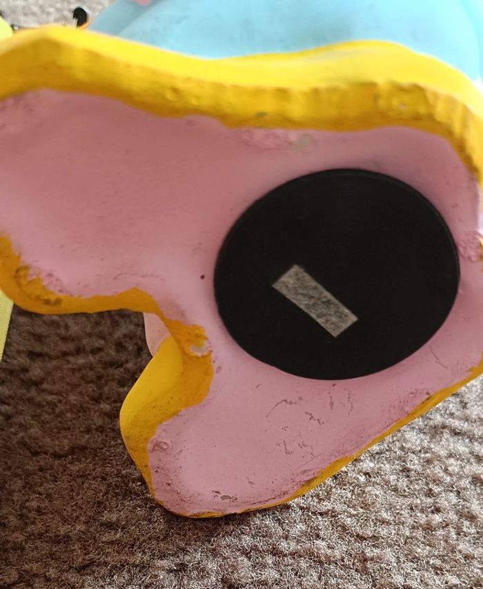 Tirelire oie canard bleu rose ancienne - photo numéro 6