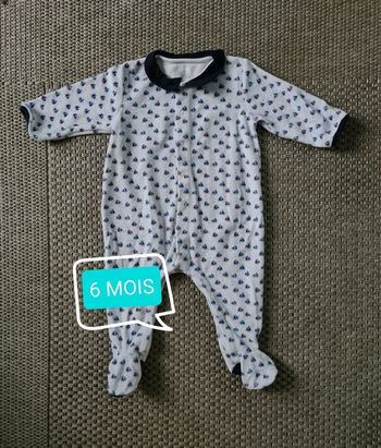 Pyjama boutons sur le devant "bateaux" - 6 mois