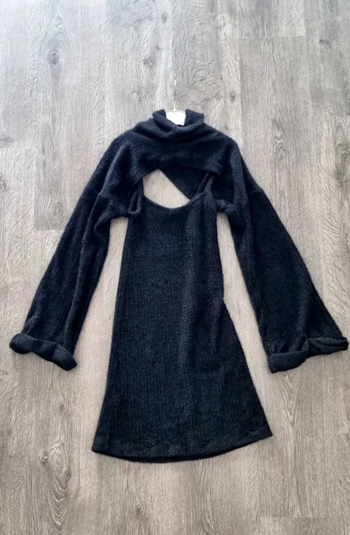 Ensemble Robe et gilet moumoute noir 36 asos