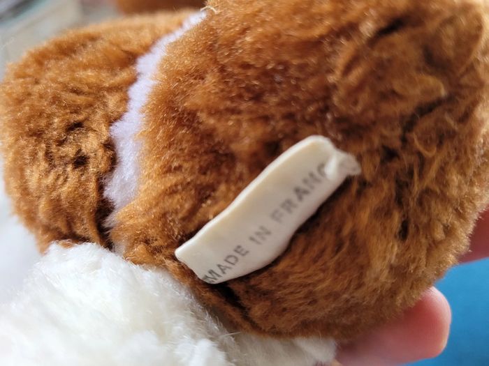 RARE Peluche grand écureuil roux blanc noir Boulgom Made in France doudou collection - photo numéro 6