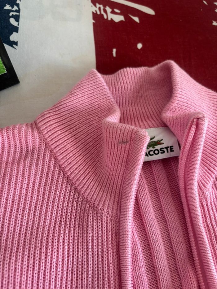 Veste rose Lacoste vintage unisexe petit croco fille xs homme s femme - photo numéro 3