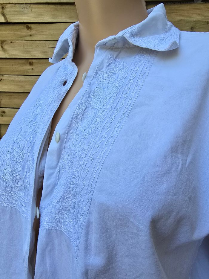 Chemisier blanc fine broderie 🍒vintage 90🍒taille 36/38/40 - photo numéro 3