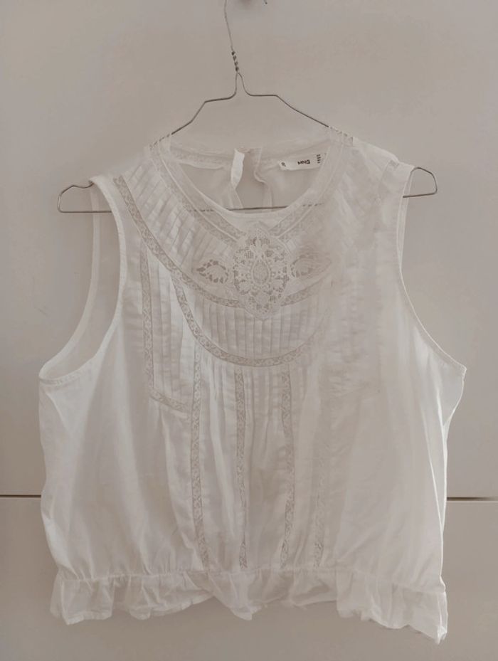 Blouse courte légère en coton et dentelle - photo numéro 5
