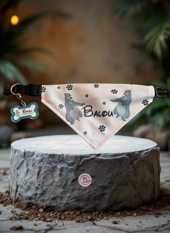 Ensemble collier et médailles, animaux personnalisés