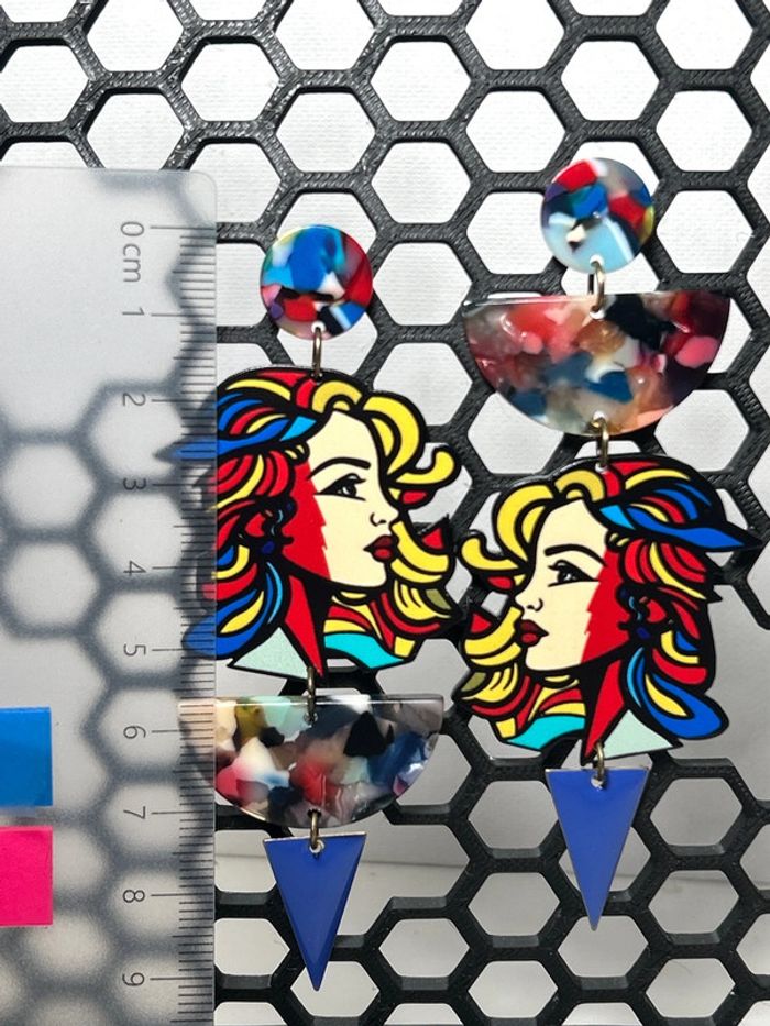 Longues boucles d’oreilles - Honneur au PopArt - photo numéro 6