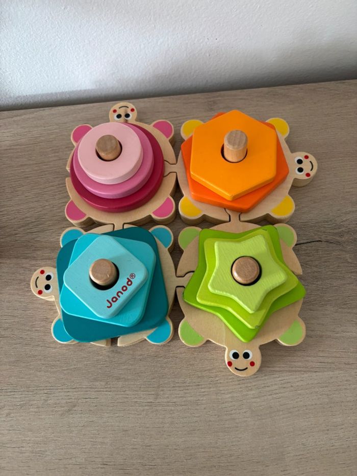 Jeu d’encastrement Janod – Tortue en bois, bon état, éveil & motricité - photo numéro 2