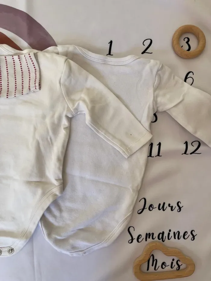 Lot de 3 bodies manches longues - 3 mois - Fille - photo numéro 4