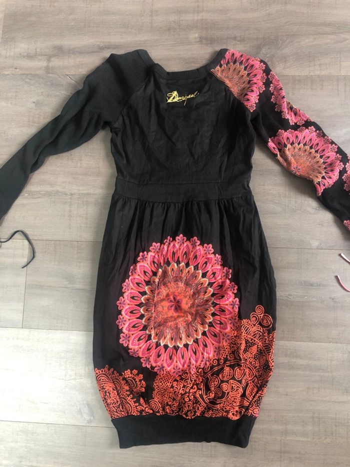 Robe rouge Desigual taille XS manches longues tricot - photo numéro 7