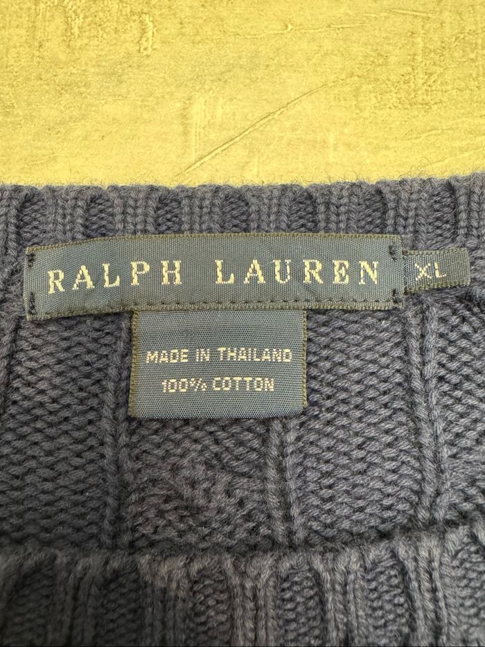 Torsadé Ralph Lauren bleu taille XL logo brodé en très bon état - photo numéro 5