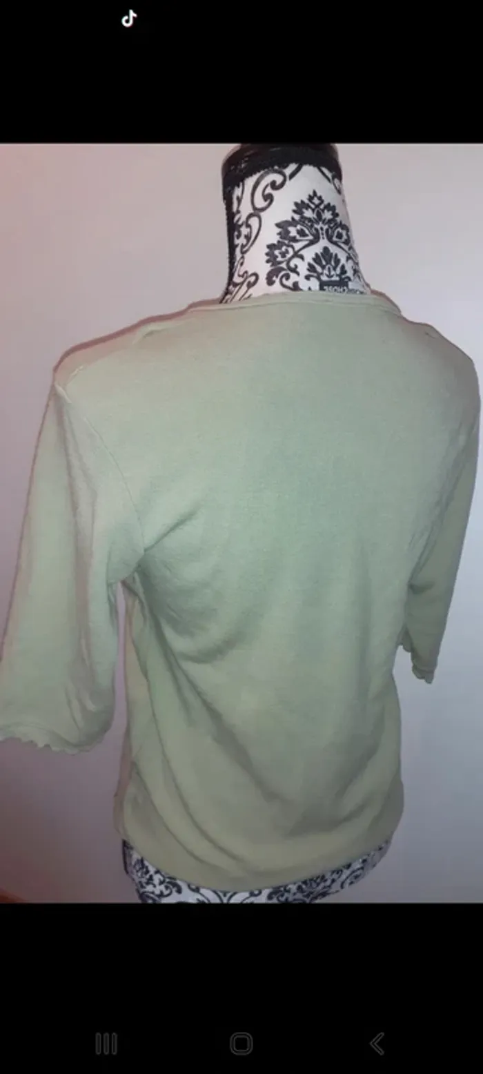 Maillot manche 3/4vert pistache - photo numéro 2