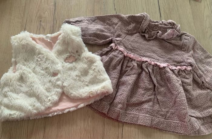 Robe bébé fille avec gilet T3M