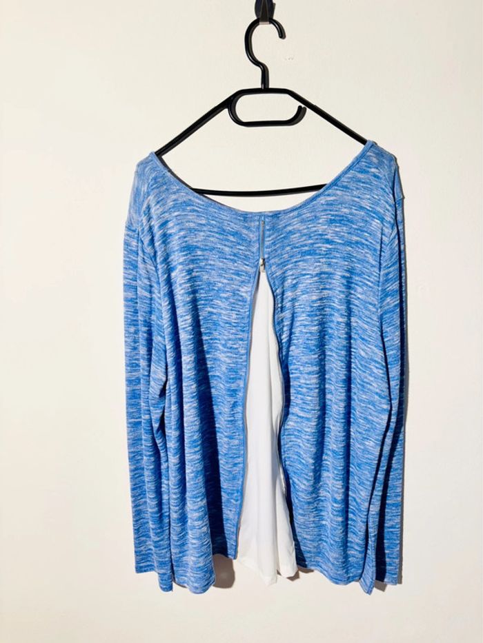 Blouse Femme Bleu Chinée Taille XL - photo numéro 3