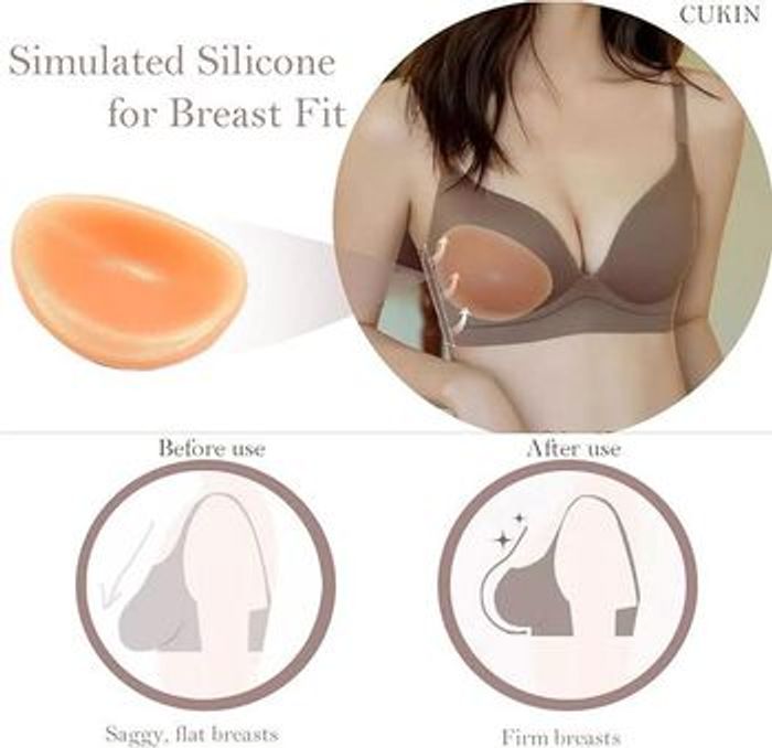 Paire de Volumateurs/Coussinets en Silicone pour Soutien-Gorge et Maillot de Bain, Push Up/Faux Seins - photo numéro 2