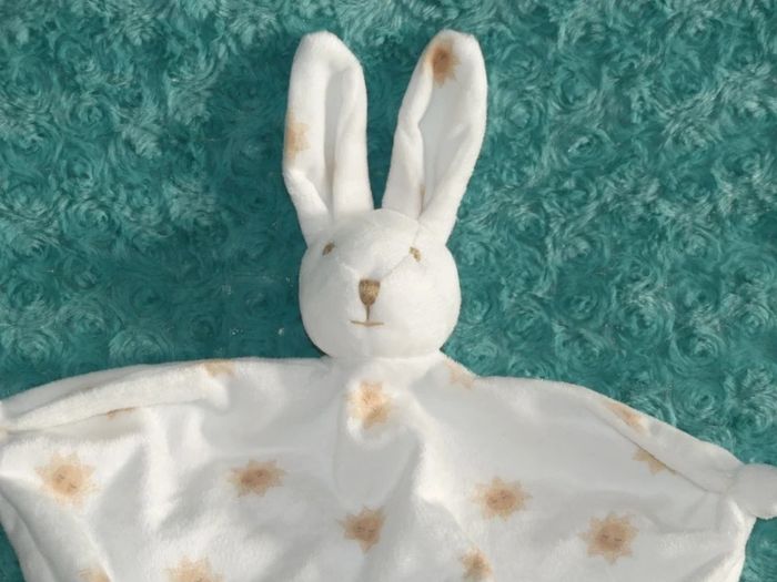 Doudou plat lapin blanc soleil bouchara 🐰parfait état - photo numéro 2