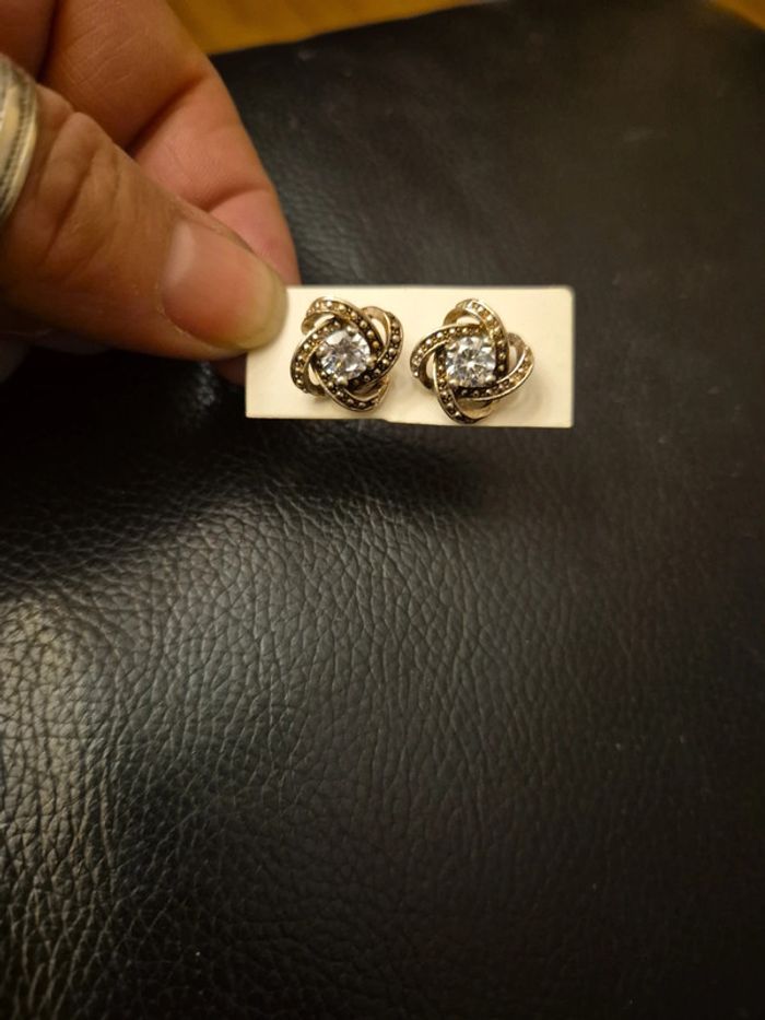 boucles d'oreilles avec strass - photo numéro 2