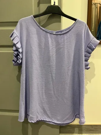 T shirt col rond froufrous