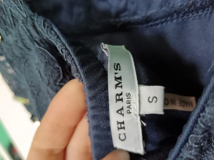 Élégante robe longue bleue en dentelle Taille S - photo numéro 6