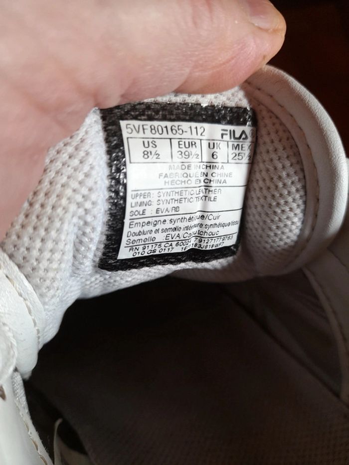 Baskets Fila blanc T39 - photo numéro 4