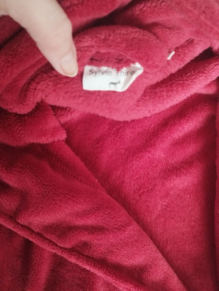 Peignoir robe de chambre rouge bordeau - photo numéro 3