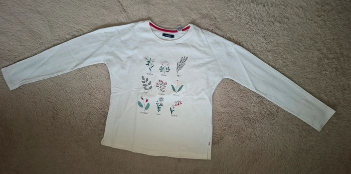 T shirt blanc feuille 10 ans okaidi