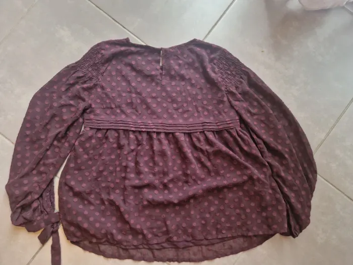 Blouse rouge bordeaux femme - photo numéro 5