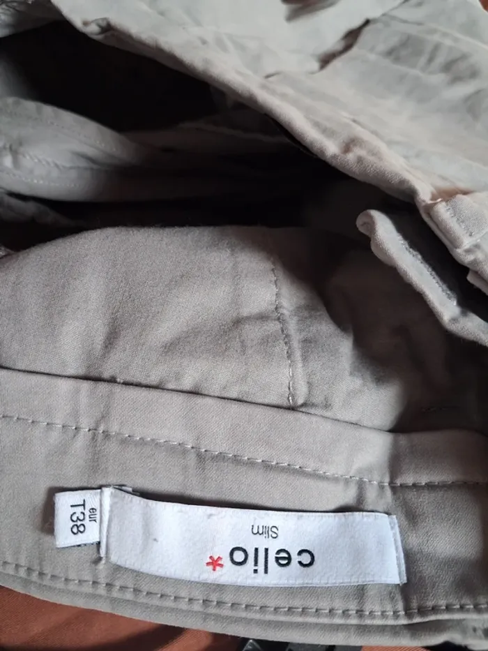 Pantalon Slim Celio gris clair T38 - photo numéro 2
