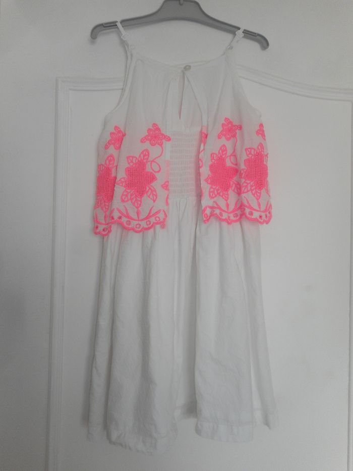 Robe Fille Blanche et Rose El Corte Inglès T 7-8 Ans - photo numéro 2