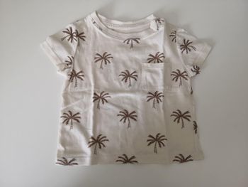 Tee-shirt manches courtes avec poche poitrine (Beige, Palmiers) 9 mois (74 cm) Kiabi