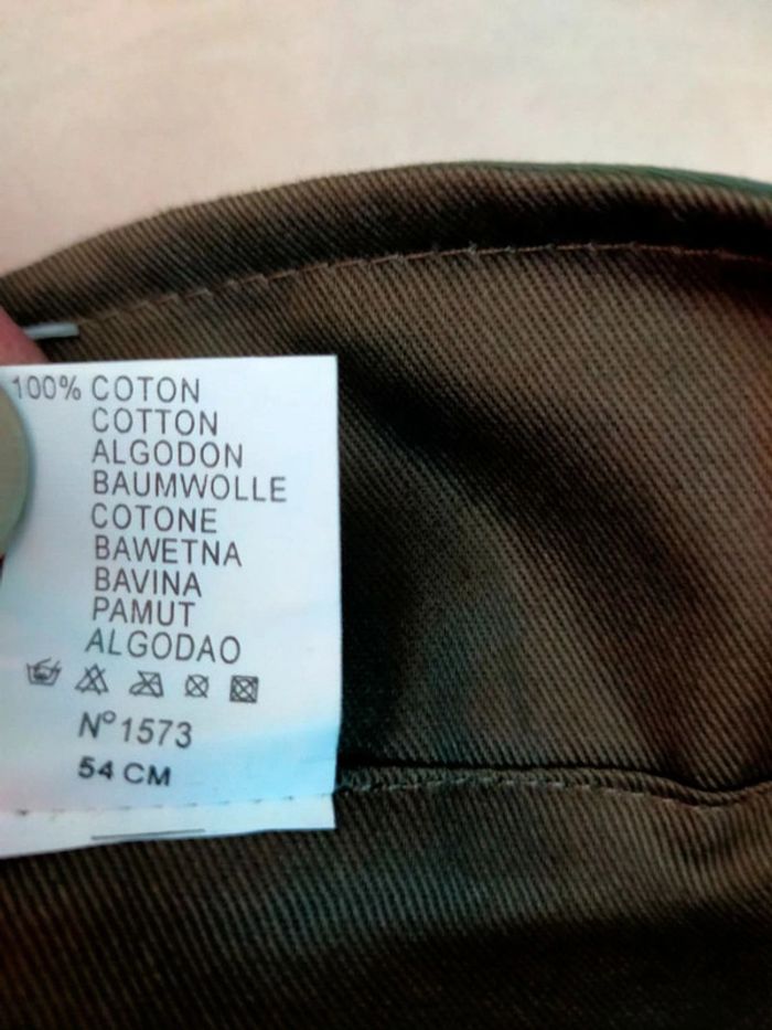 Bob kaki "Sport" brodé – Taille 54 cm – 100% coton - photo numéro 6