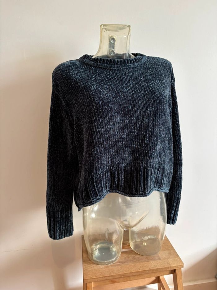 Pull Zara bleu taille M état neuf - photo numéro 3