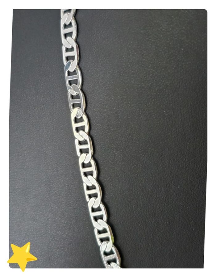 Collier maille marine 5mm 45cm plaquage argent - photo numéro 2