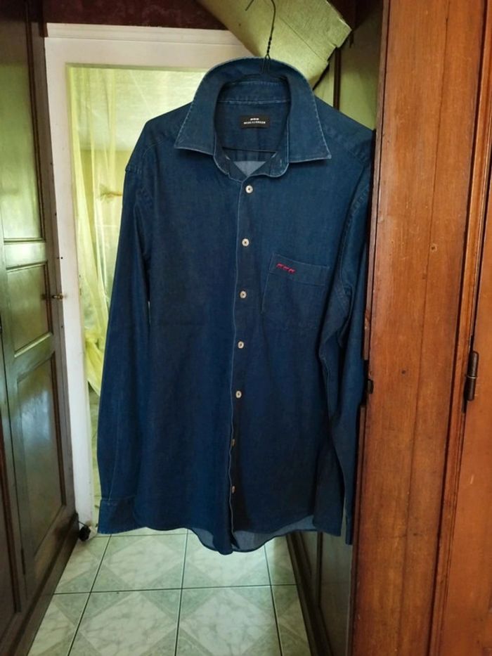 Chemise bleu style denim Mise Au Green L/40 vintage - photo numéro 3