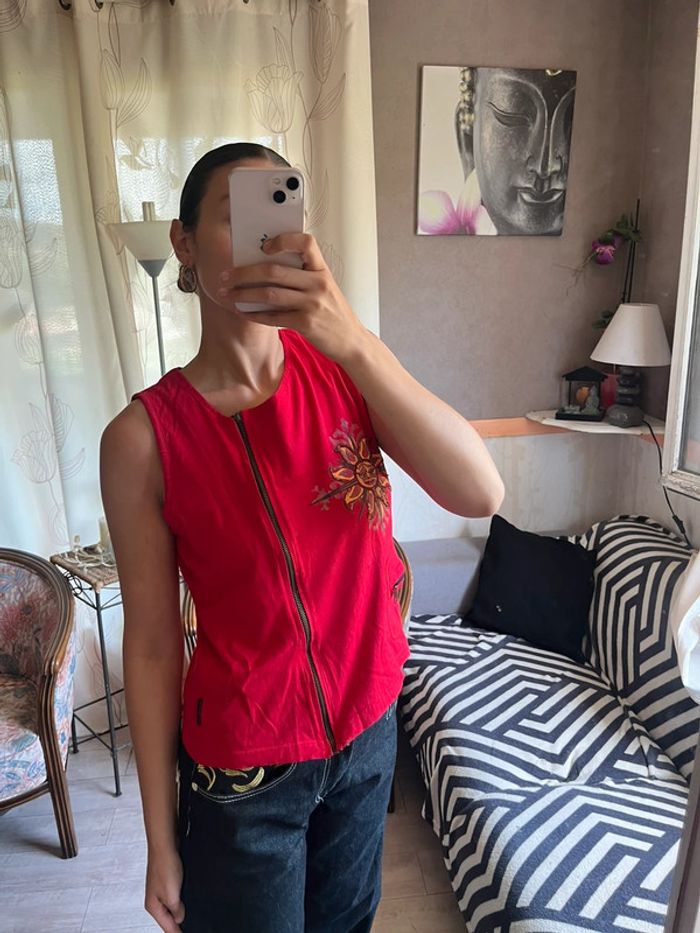 Top asymétrique à zip Népal bohème champêtre y2k 2000yer - photo numéro 4
