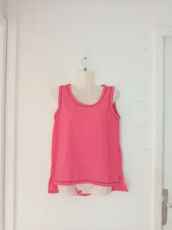 Blouse manches courtes / débardeur transparent femme w