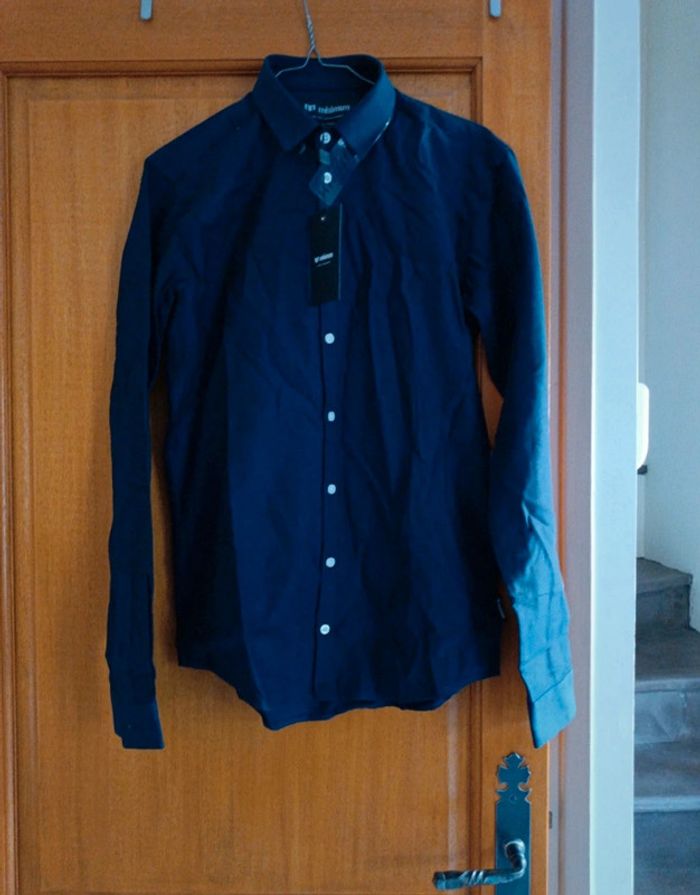 Chemise neuve bleu foncé effet jeans en taille s