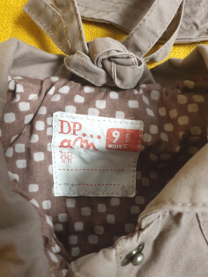 Veste de pluie fille 9 mois DPAM avec chapeau assorti - photo numéro 3