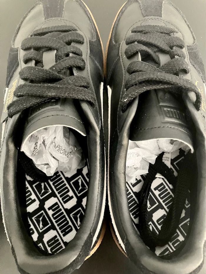 Puma Palermo Premium Laether Trainers Black / Warm White - photo numéro 8