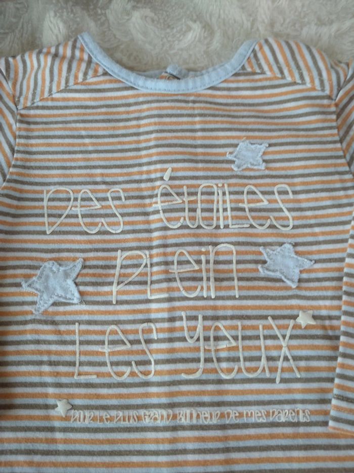 Tee shirt chemise manches longues Garçon 6 mois Étoile plein les yeux born to be Tao 100% coton - photo numéro 4
