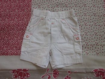 Short en toile blanc 1 mois