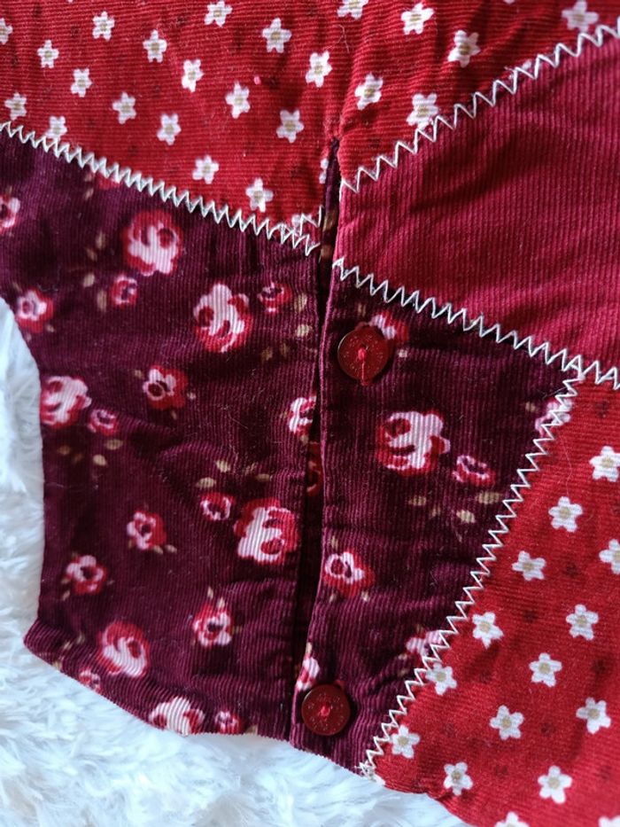 Robe chasuble velours côtelé patchwork T. 9 - 12 mois H&M - photo numéro 4