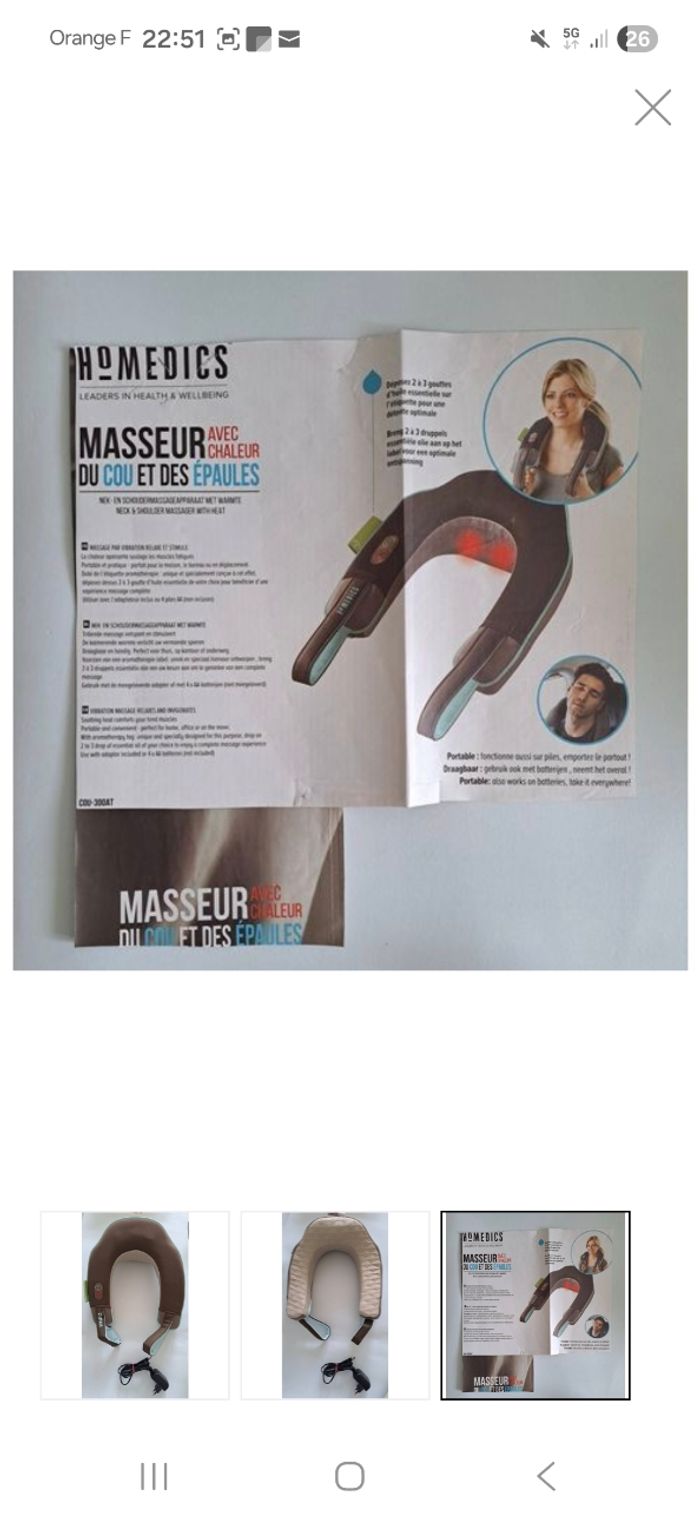 Homedics - masseur cou et epaules - photo numéro 3