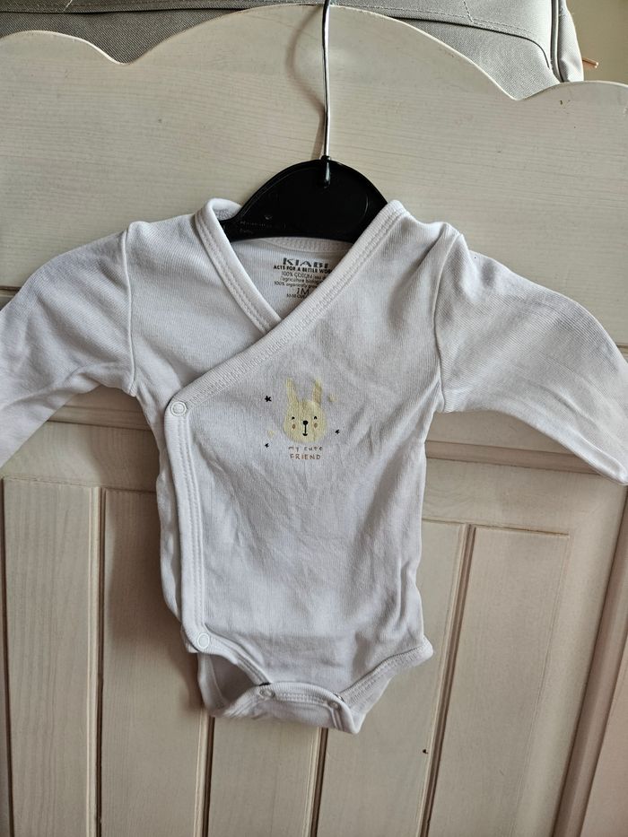 Body Croisé Bébé Neuf Coton Bio T.1 Mois (56 cm) - Kiabi