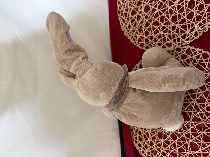 Noukie's Oscar & Léon Peluche lapin beige bleu train - photo numéro 8