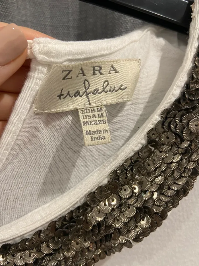 T-shirt Zara Sequins - photo numéro 5