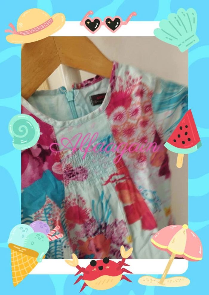 Ensemble robe foulard catimini monde marin 3ans - photo numéro 2