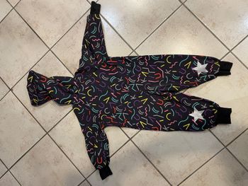 Combinaison de pluie IELM 86cm (12-18 mois) noire motifs colorés