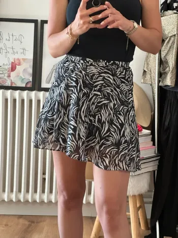 Mini jupe The Kooples noire et blanche taille 36